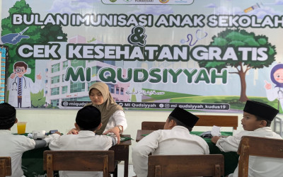 Generasi Sehat dan Siap Belajar, MI Qudsiyyah Bersama Puskesmas Purwosari Gelar CKG dan BIAS bagi 991 Santri